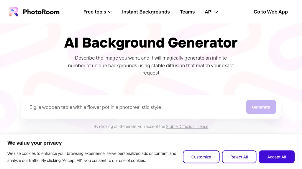 AI Background Generator by PhotoRoom