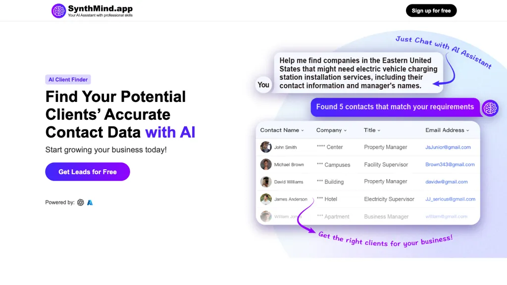 SynthMind Company Research Assistant Top AI tools