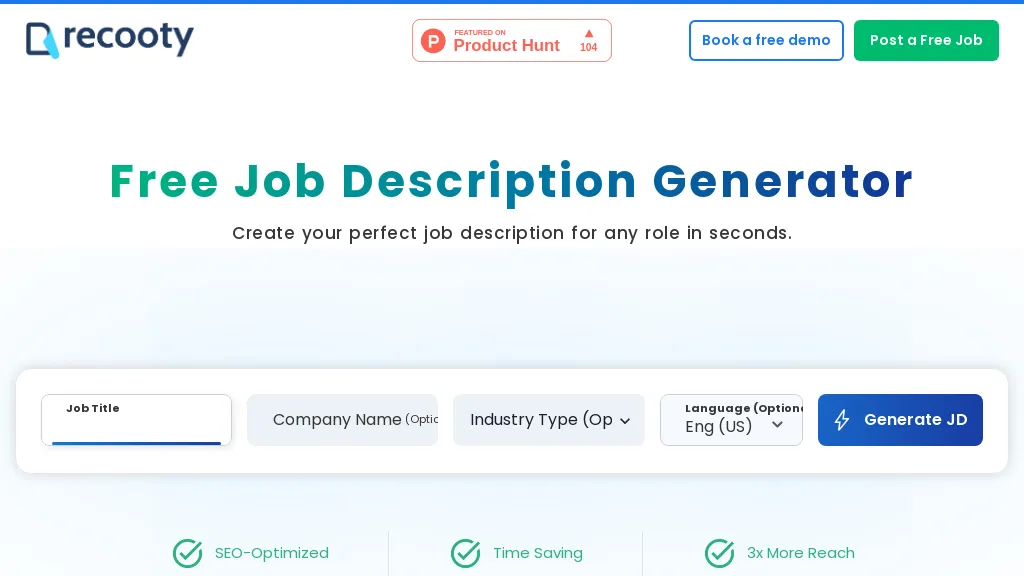 Recooty - Job Description Generator Top AI tools