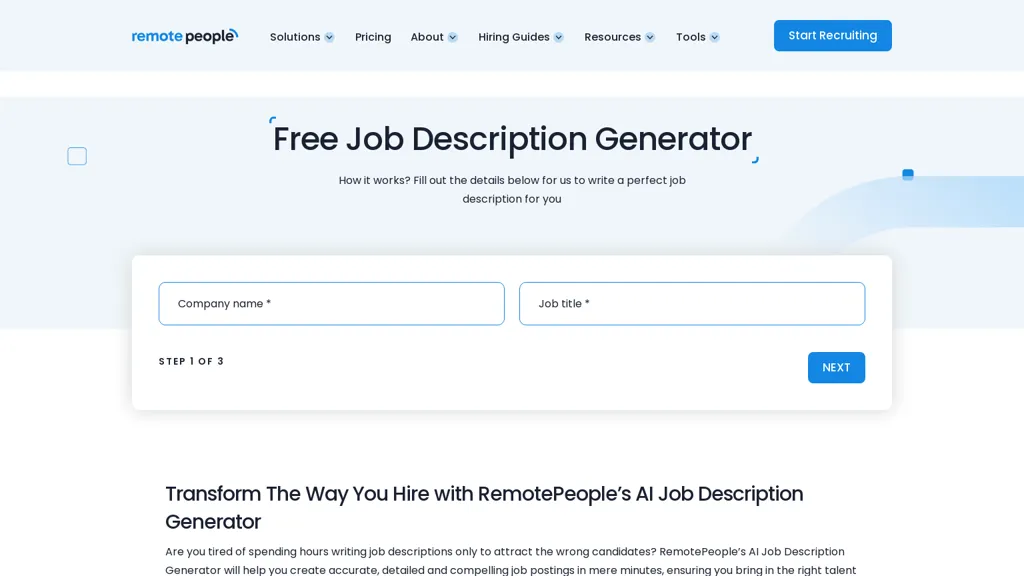 Recooty - Job Description Generator Top AI tools