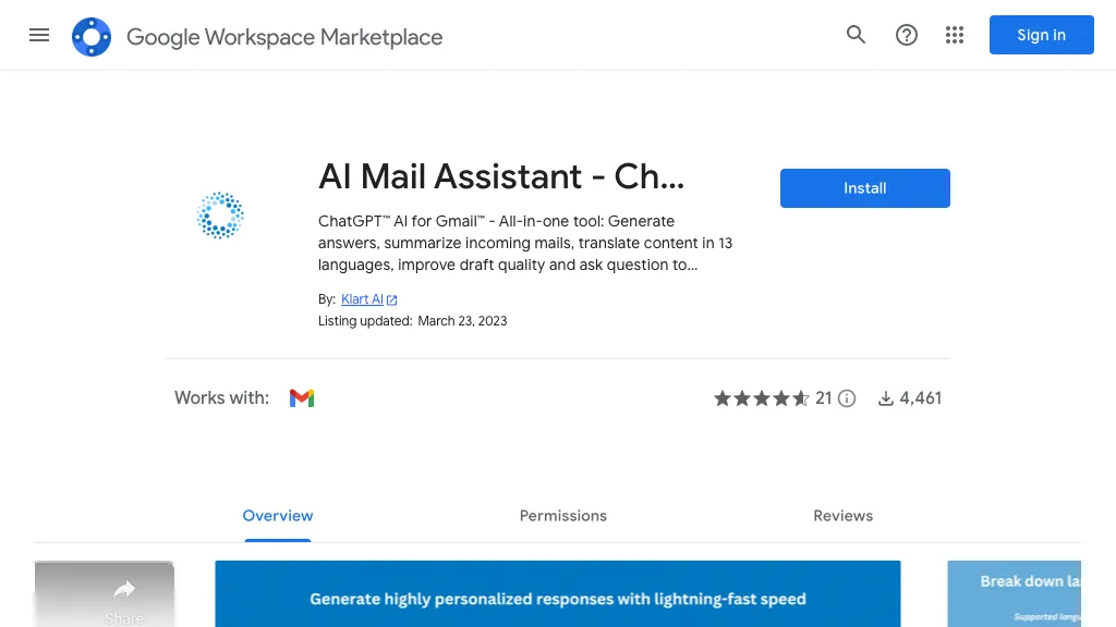 AI Mail Assistant Top AI tools