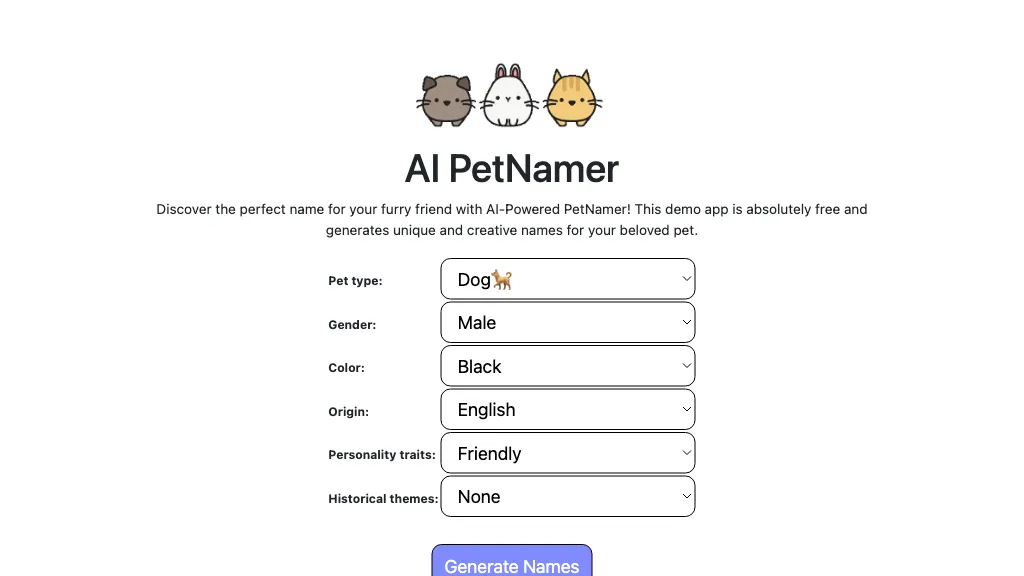 AI Pet Name Generator Top AI tools