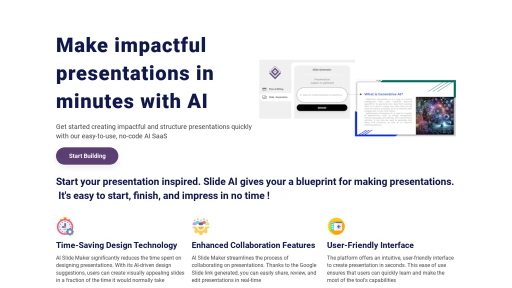 AI Slide Maker website