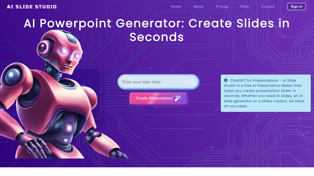 AI Slide Studio website