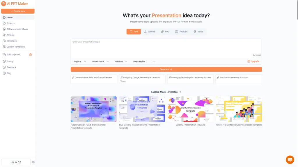 AI PPT Maker website