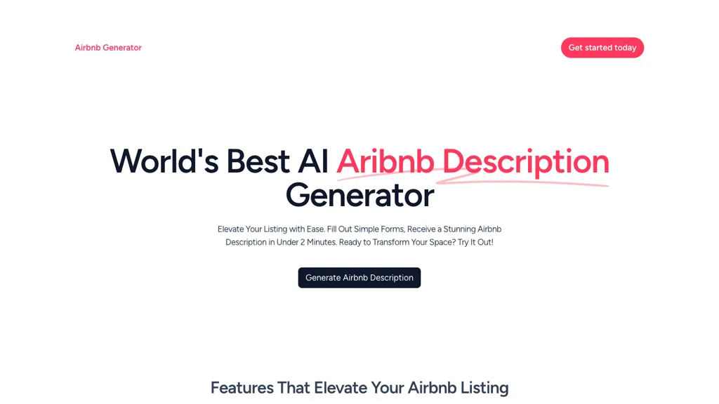 Airbnb Generator Top AI tools