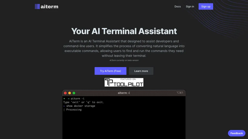 AiTerm (Beta) Top AI tools