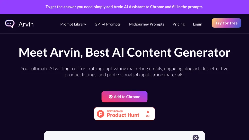 Arvin Top AI tools