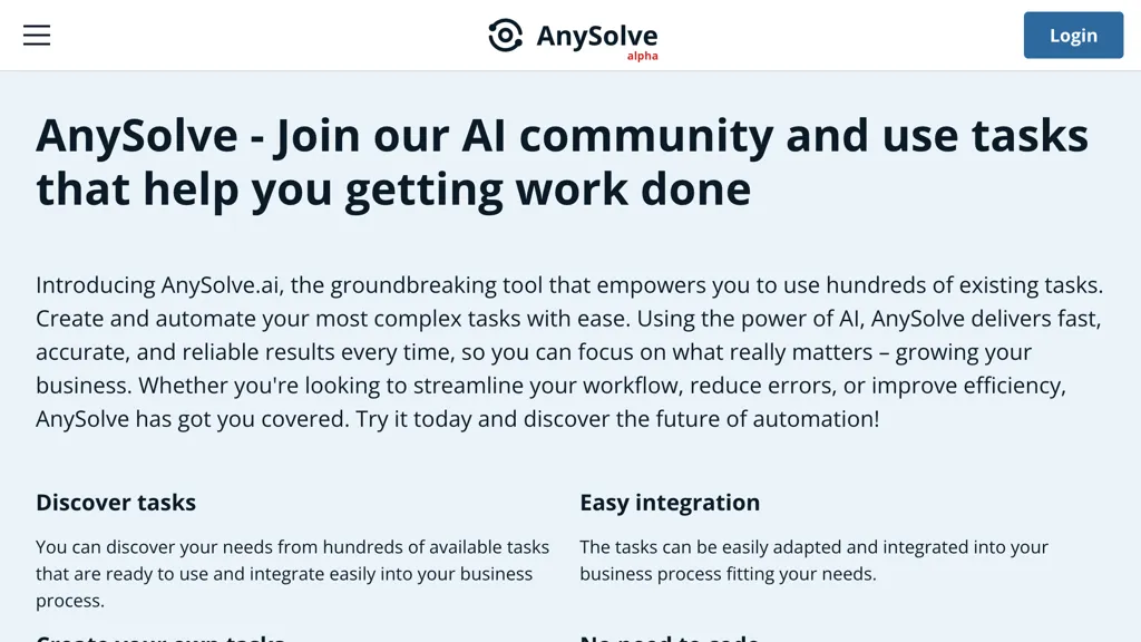 AnySolve.ai Top AI tools