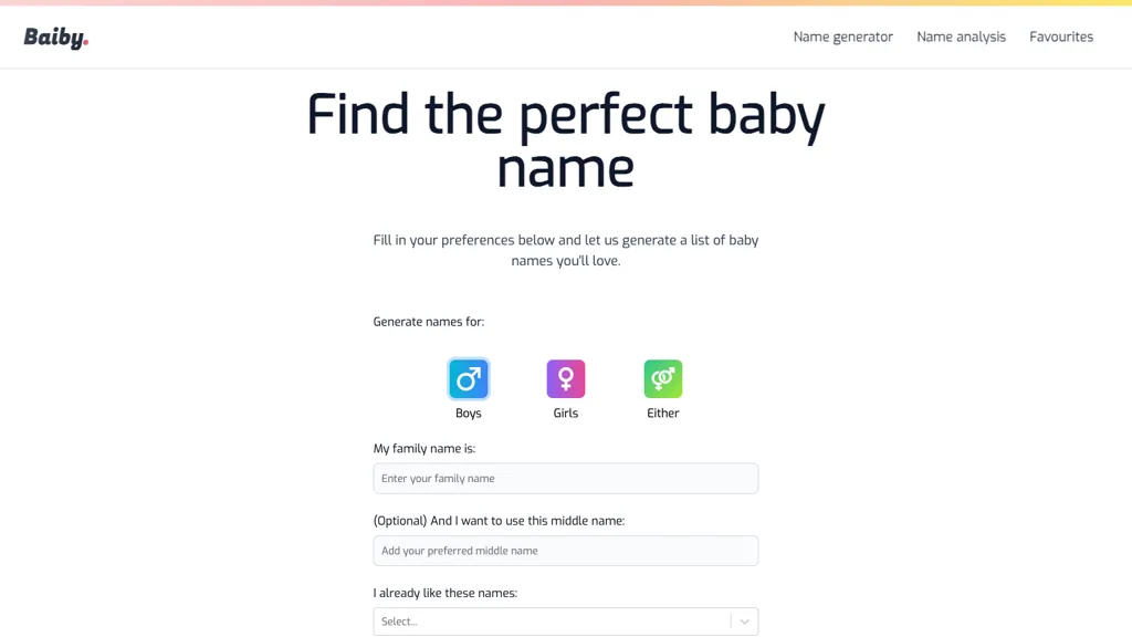Baiby - Baby Name Generator Top AI tools