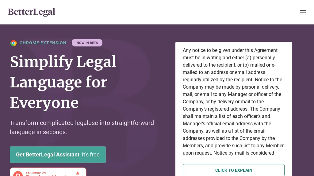 BetterLegal Assistant Top AI tools