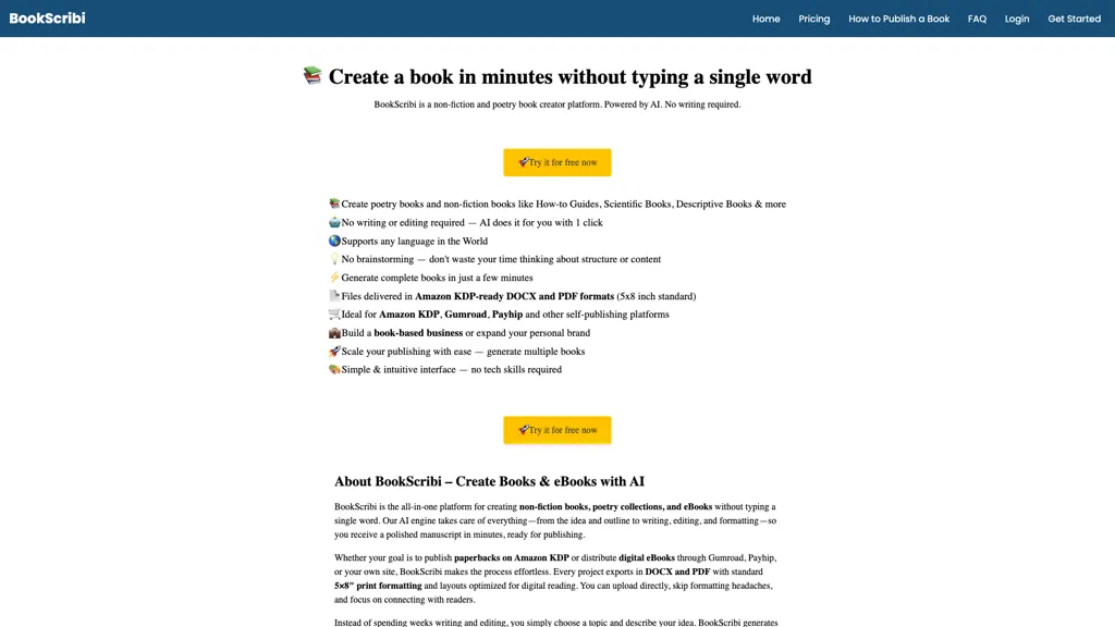 BookScribi website