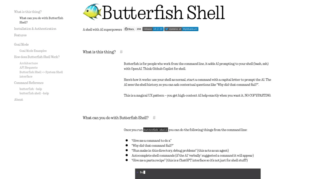 Butterfish Shell Top AI tools