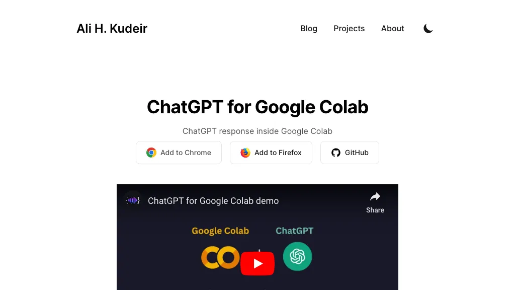 ChatGPT for Google Colab Top AI tools