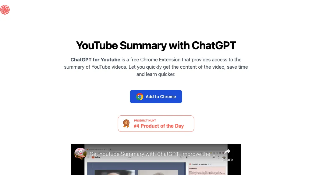 ChatGPT for YouTube Top AI tools