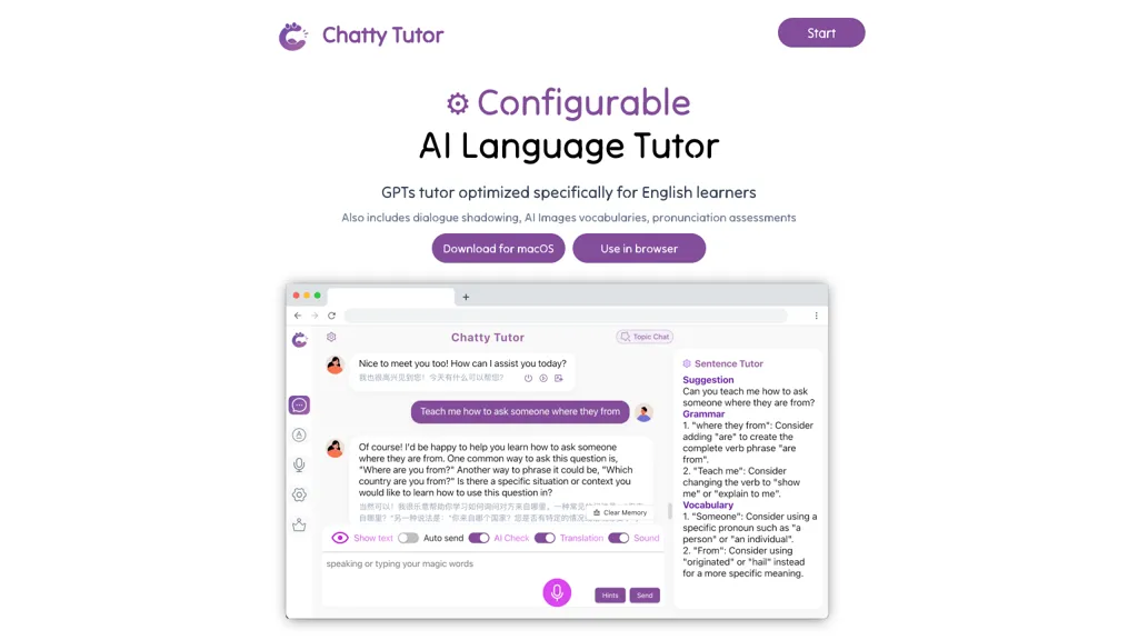 Chatty Tutor Top AI tools