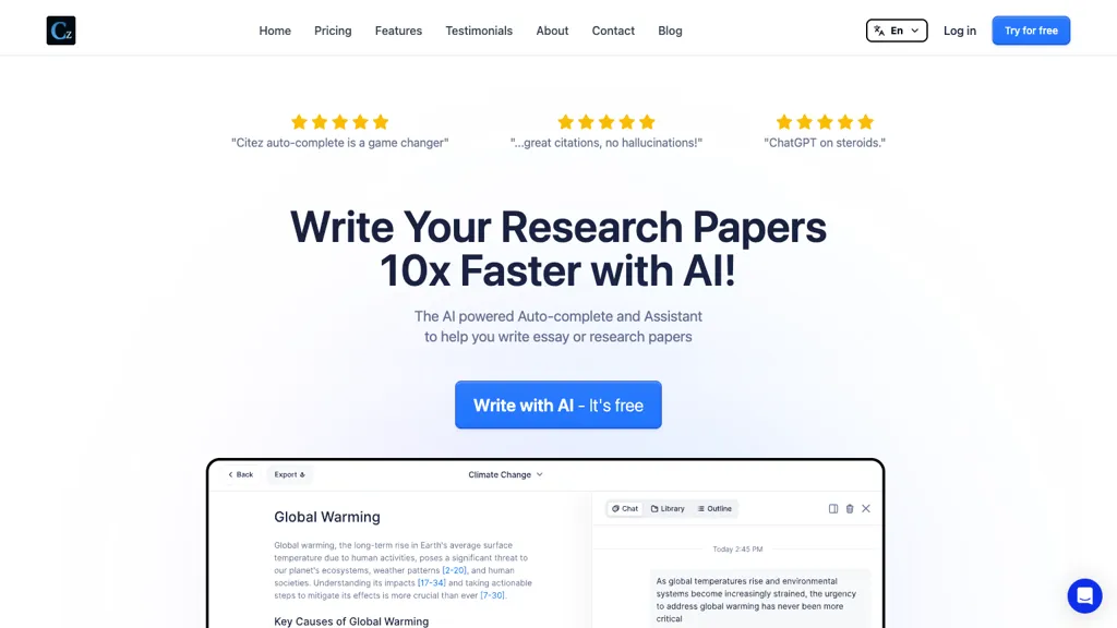 Citez.AI website