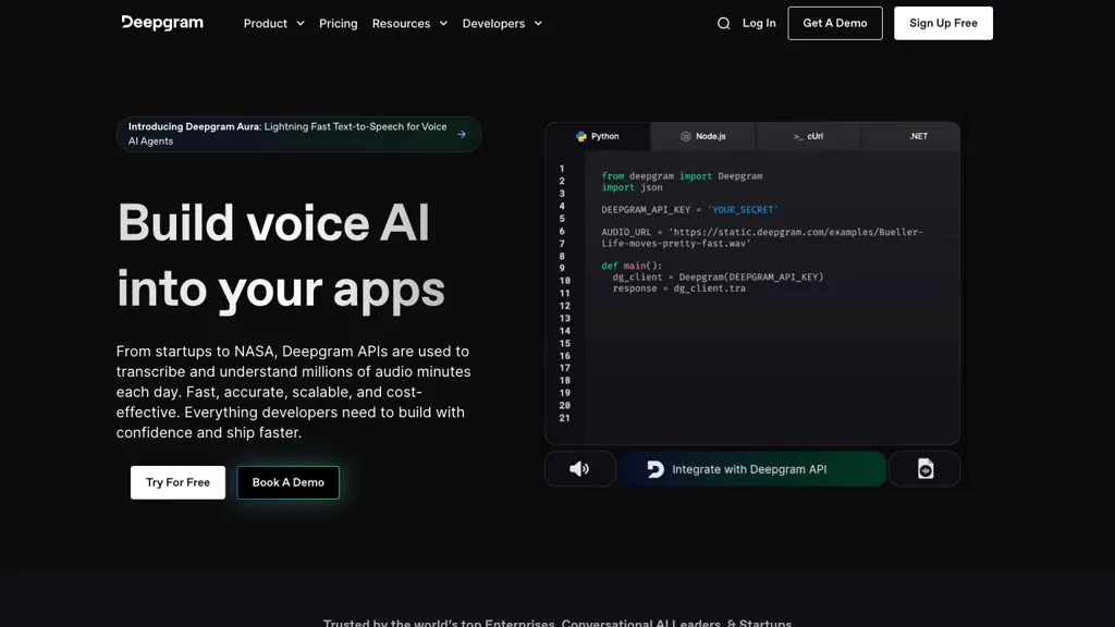 Deepgram Voice AI Top AI tools