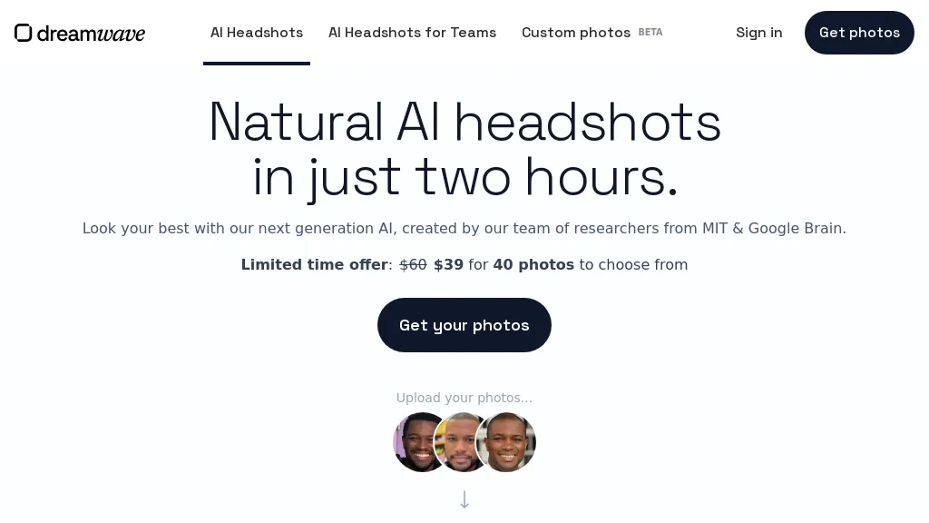 Dreamwave | AI Headshots Top AI tools