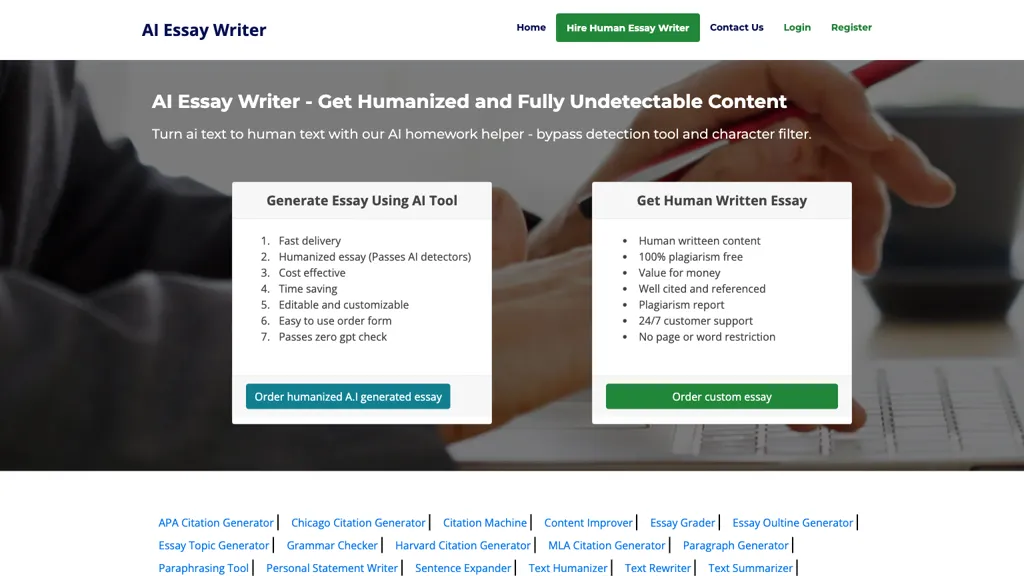 Essay Writer App Top AI tools
