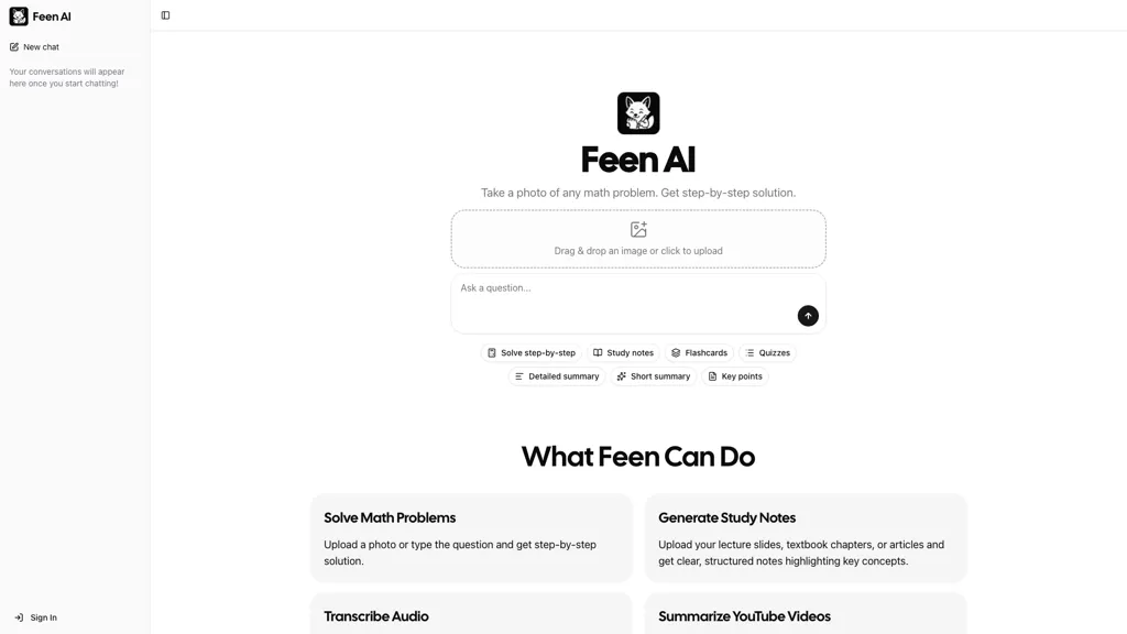 Feen AI website