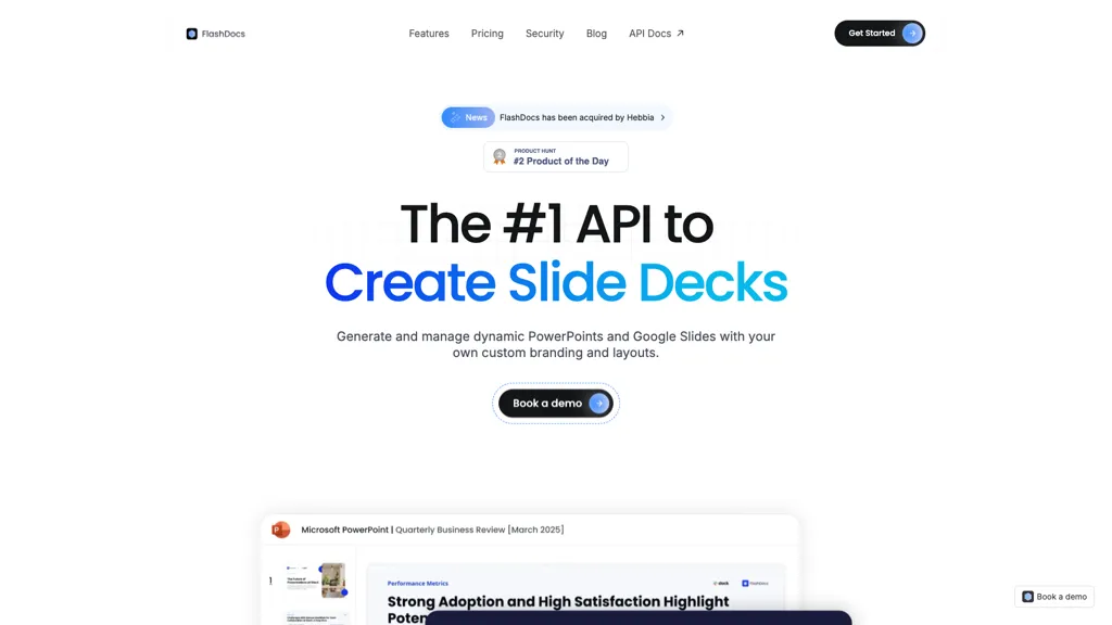 FlashDocs API website