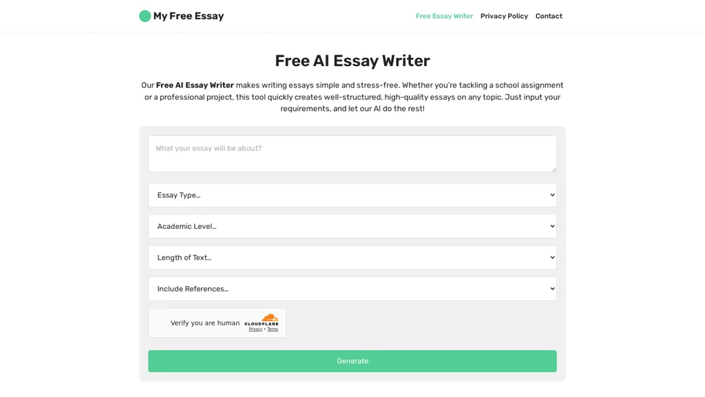 Free Essay Writer website
