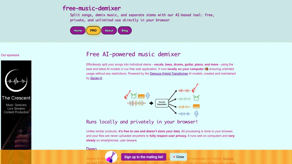 Free Music Demixer Top AI tools