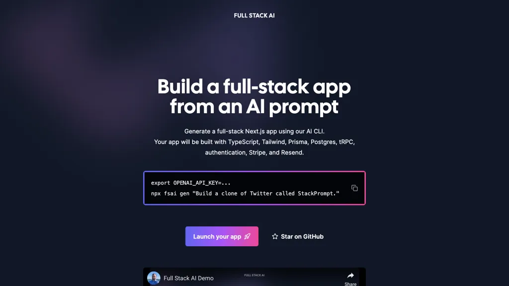 Full Stack AI Top AI tools