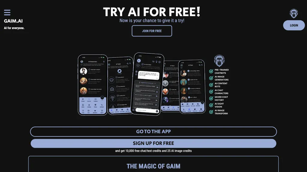 GAIM.AI Desktop App Top AI tools