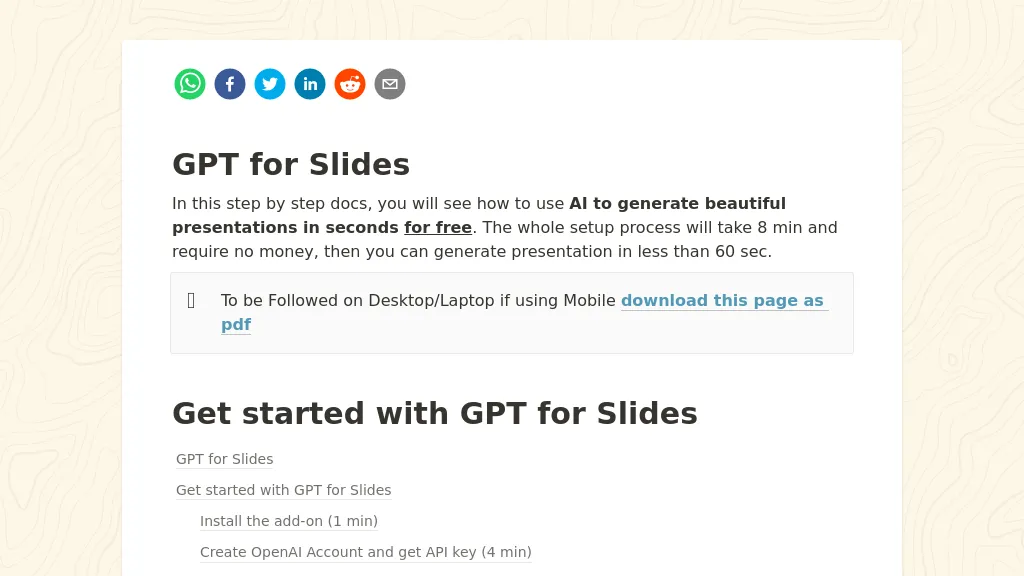GPT for Slides website