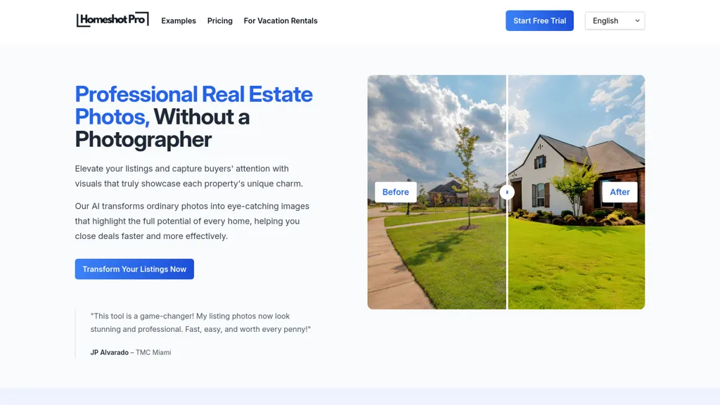 Homeshot Pro website