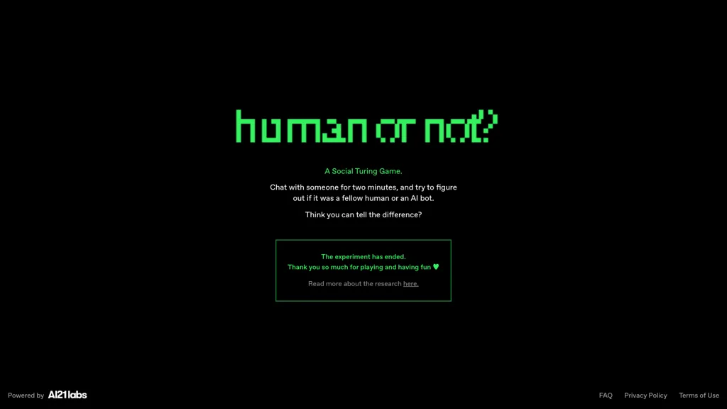 Human or Not Top AI tools