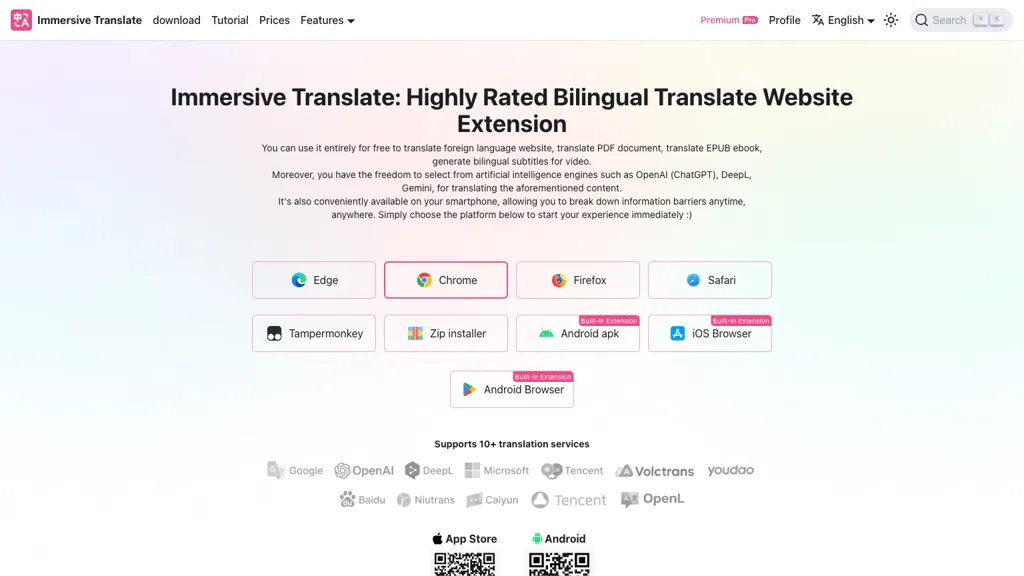 Immersive Translate Top AI tools