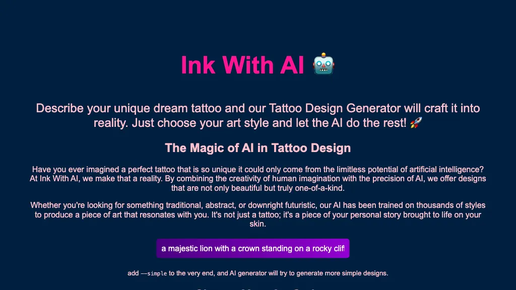 Ink With AI - tattoo designer