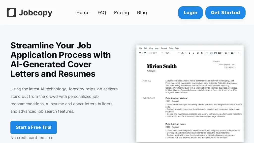 JobCopy.io Top AI tools