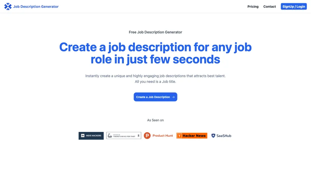 Job Description Generator Top AI tools