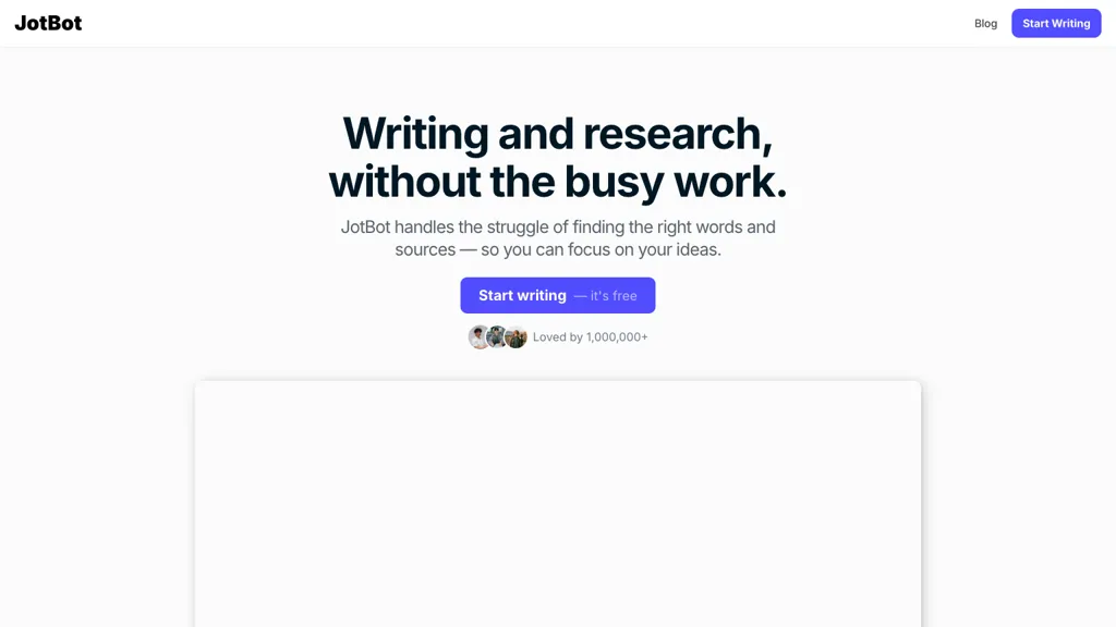 JotBot AI website