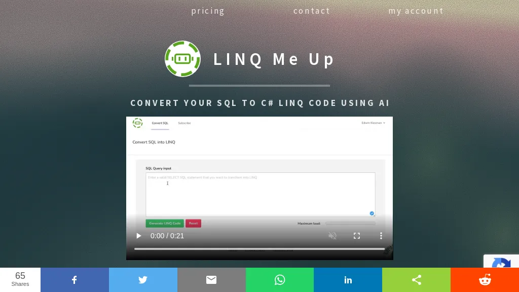 LINQ Me Up website