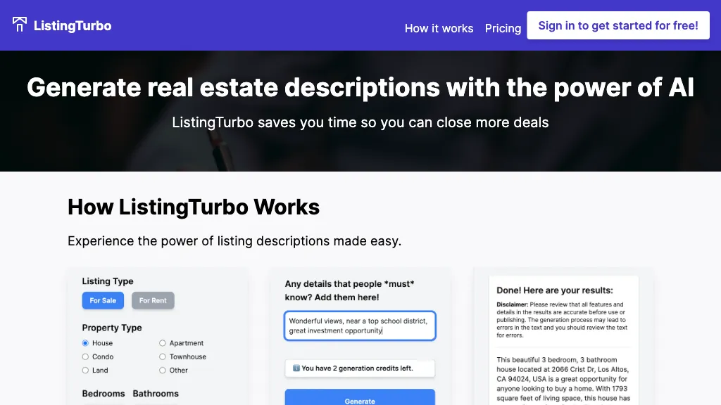 ListingTurbo Top AI tools