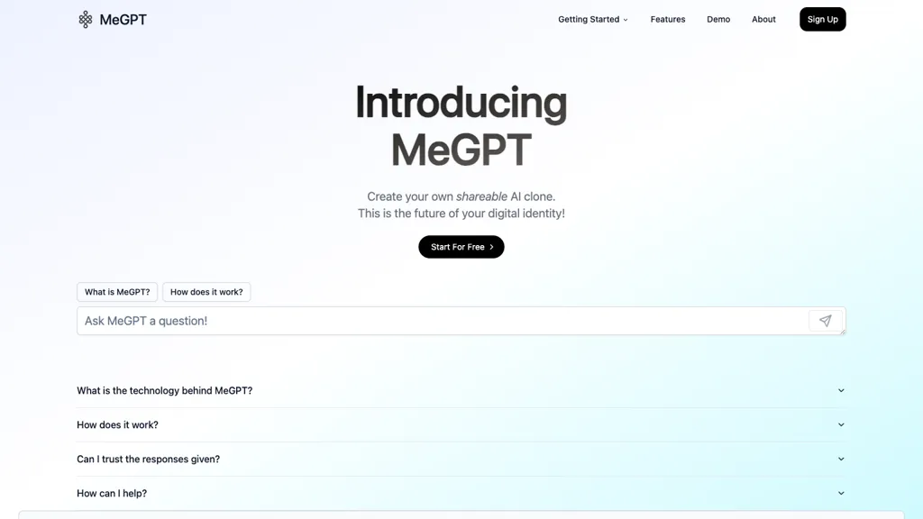 MeGPT Top AI tools