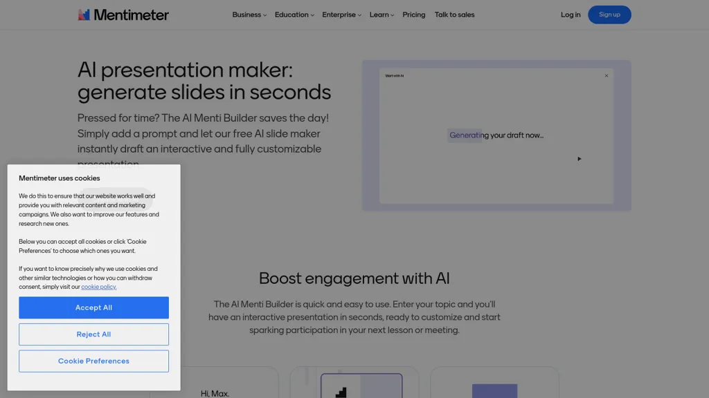 Mentimeter website
