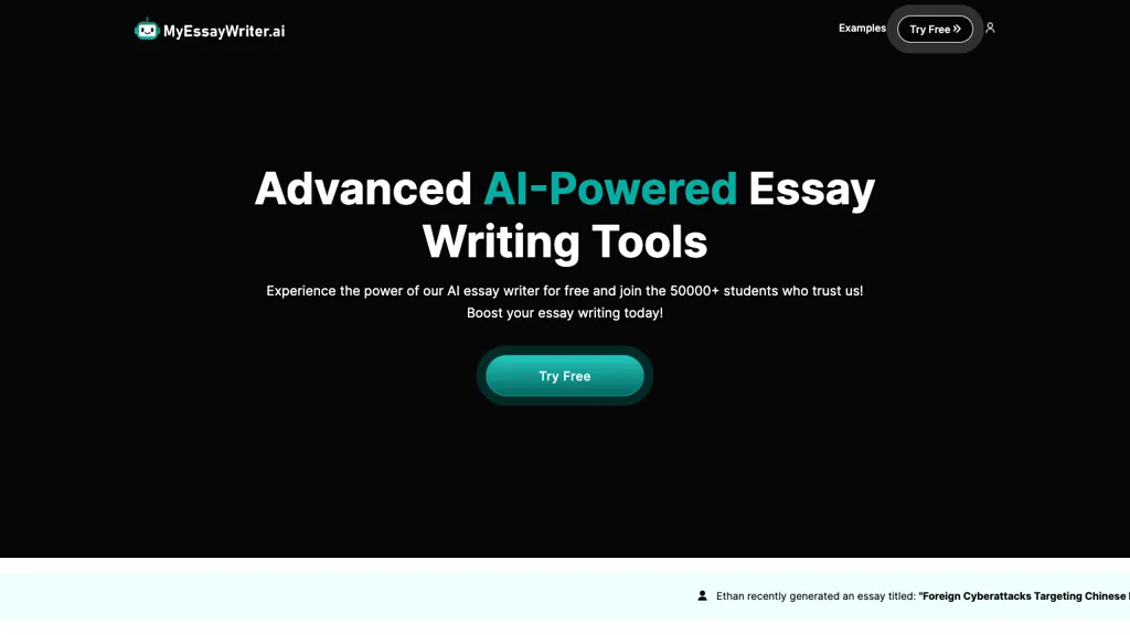 MyEssayWriterAI website