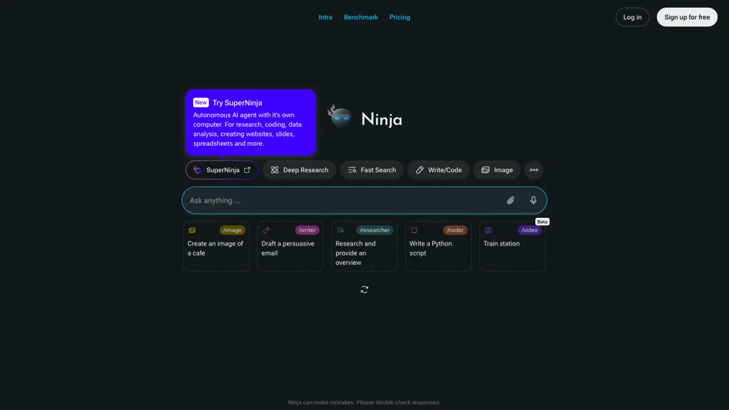 Ninja AI website
