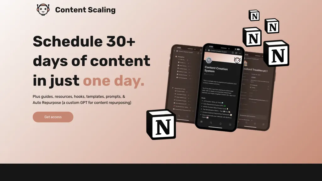 Content Scalling - Notion Content Top AI tools