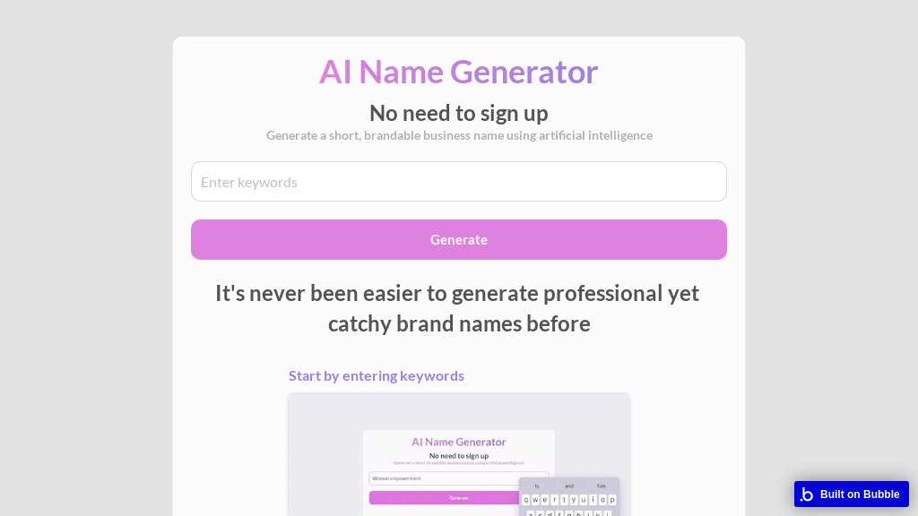 AI Name Generator, AI-Powered Solution