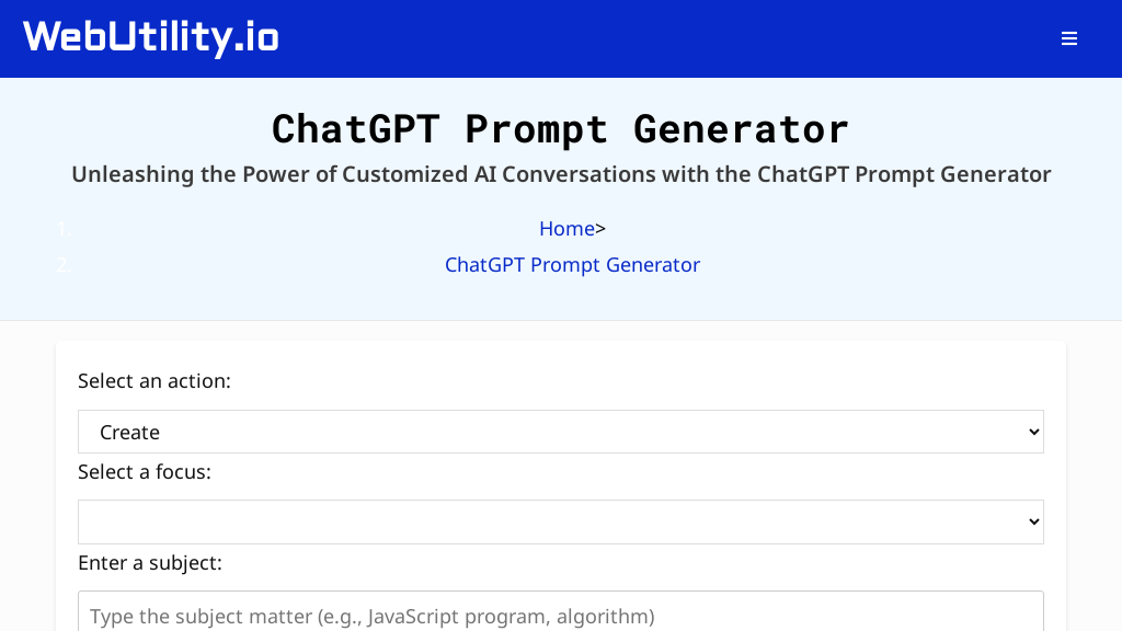 ChatGPT Prompt Generator