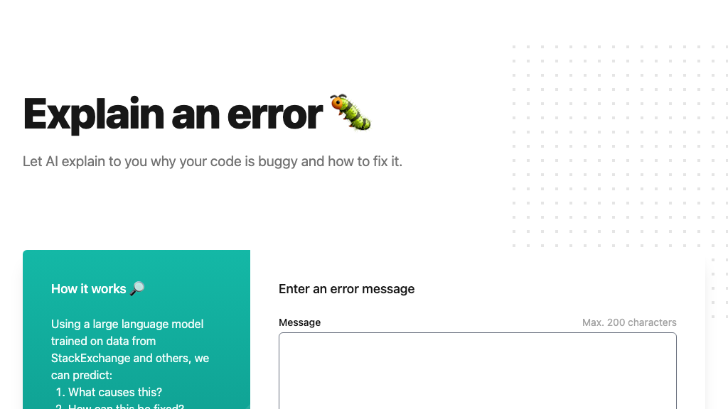Explain an error