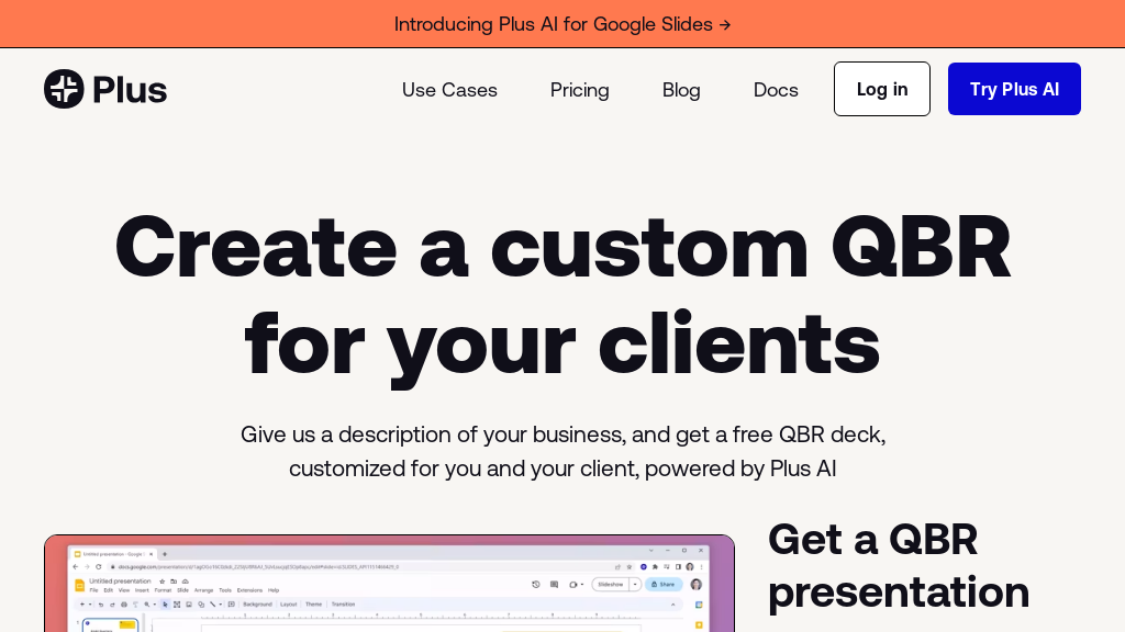 Plus AI  Free AI Presentation Maker for Google Slides