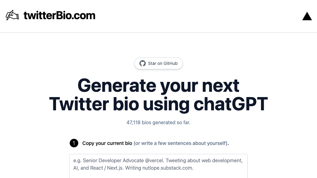 Twitter bio generator
